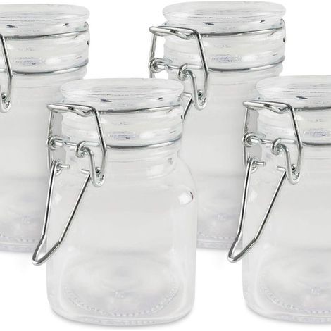 Pots à épices en verre transparent – réutilisables – Ensemble de cuisine (1/5)