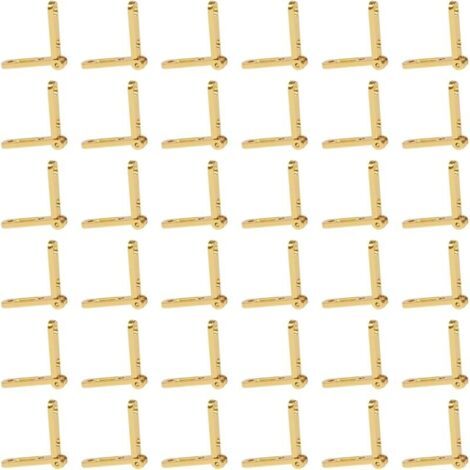 30 Pièces Mini Charnière pour Boite en Bois 3 x 3 cm Petite Charnière Invisible Or charnière Cachée de Meuble en Alliage de Zinc avec Vis pour Petit Meubles (1/4)