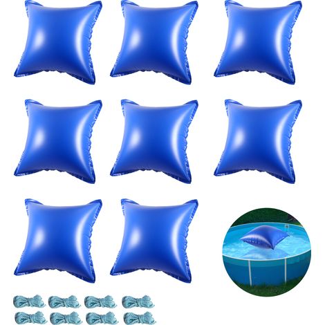 TolleTour Coussin de piscine hivernage coussin d'air coussin hivernal couverture de piscine coussin de piscine 120x120cm carré pour piscines hors-sol comme couverture hivernale 8 pièces (1/5)