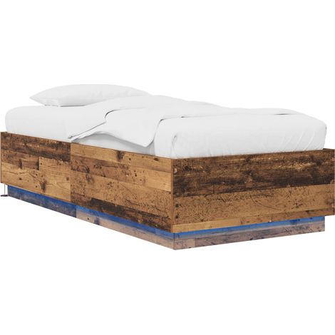 Bettgestell mit LED Altholz 80 x 200 cm Holzwerkstoff vidaXL (1/5)