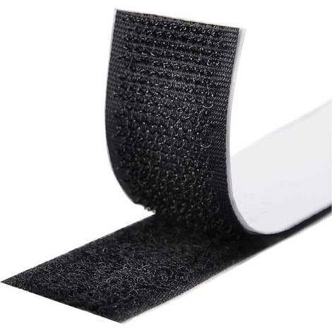 CSPARKV Rubans Adhésifs 6M,Bande Agrippantes Adhésives,Bande Adhésives Ruban Scratch Hook Loop Bande Adhésives Autoadhé pour Tous Les Types D'installations Cadre Photo 20mm (Noir) (1/5)