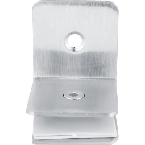 Beyamis Support de charnière à pince de fixation pour porte de douche en verre de salle de bain en acier inoxydable à 90° (1/5)