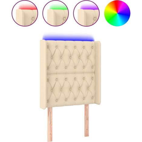 Maison Exclusive - Cabecero con LED de tela color crema 83x16x118 (1/5)