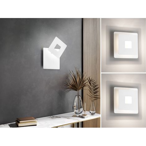 2er SET verstellbare LED Wandlampen Weiß eckig, Höhe 18cm (1/5)