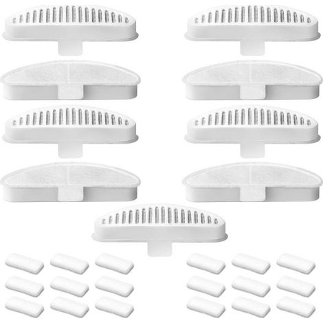 Lot de 9 filtres de rechange et lot de 18 éponges filtrantes pour fontaine automatique sans fil de 2 L, filtres de fontaine à eau pour animaux de compagnie (1/5)
