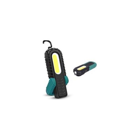 Lampe d'inspection LED rechargeable 5 W COB, avec crochet et base magnétique, pour voiture, camping, vert – (1/5)