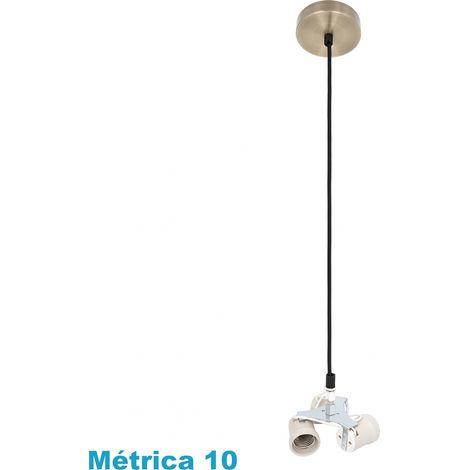 Arm. pendente faccia 3xe27 pelle m10 regx10x10 cm