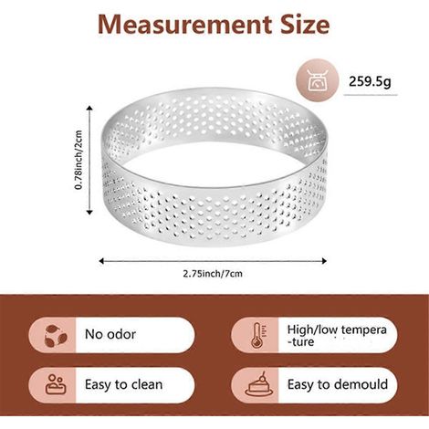 20 perforierte Tarteletteringe, Küchenbackform, 7 cm (1/5)