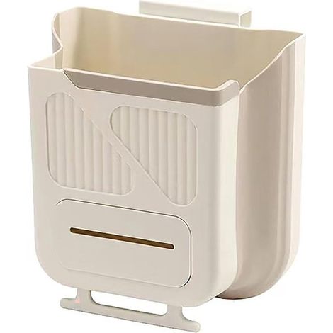 Papelera plegable, papelera plegable, papelera plegable con bolsa para residuos, capacidad de 7 litros, adecuada para salón, dormitorio, baño (1/4)