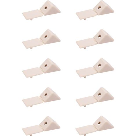 10x Equerre d'assemblage simple raccord universel Taquet Ferrure Angle Connecteur Meuble Etagère Caisson, beige (1/2)
