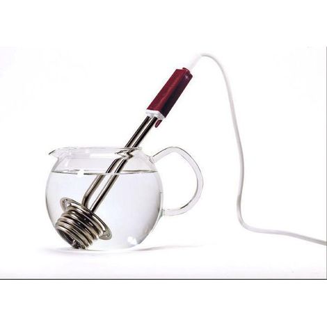 Thermoplongeur 1000W rouge – Pour chauffer jusqu'à 1 litre d'eau – Léger et compact – Sécurité absence d'eau – Riviera & Bar (1/2)