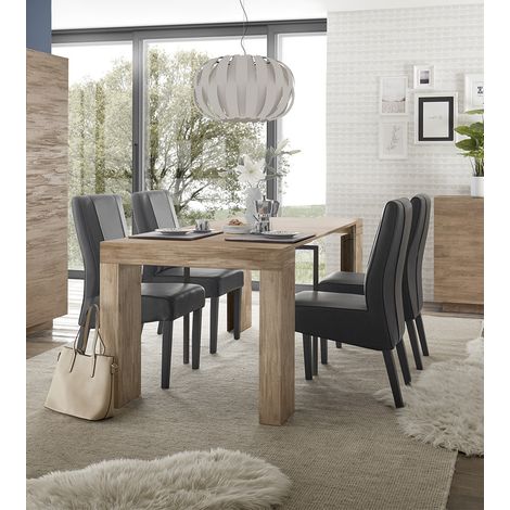 Table de salle à manger contemporaine chêne mercure Uranus (1/4)
