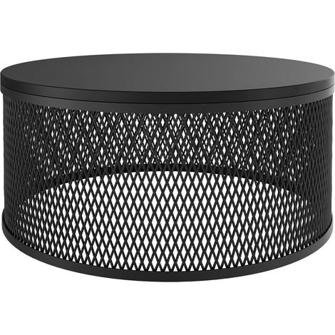 Mesa de centro Oswego 127, Negro, 28x0x0cm, Diámetro: 58, Aglomerado laminado, Redonda