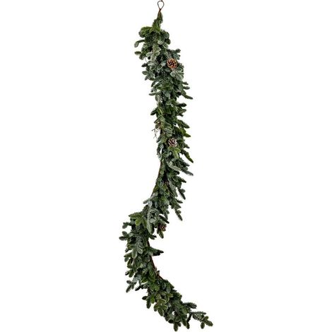 Woodland Pine Garland with Pinecones - Plastic - L30 x W30 x H180 cm - Green