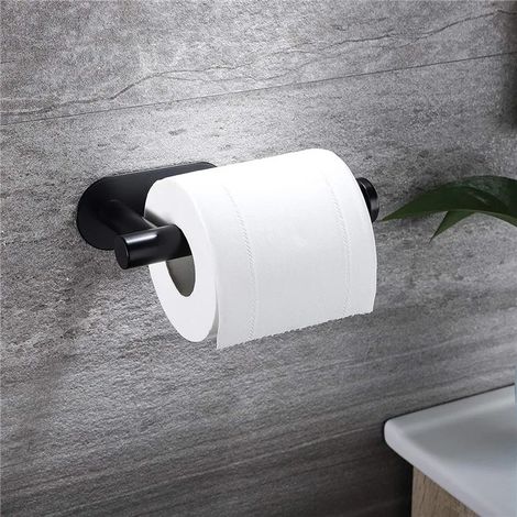 (cylindre noir) Porte-essuie-tout adhésif pour la cuisine, distributeur de papier toilette, rangement pour armoire, porte-serviettes, accessoires de salle de bain (1/5)