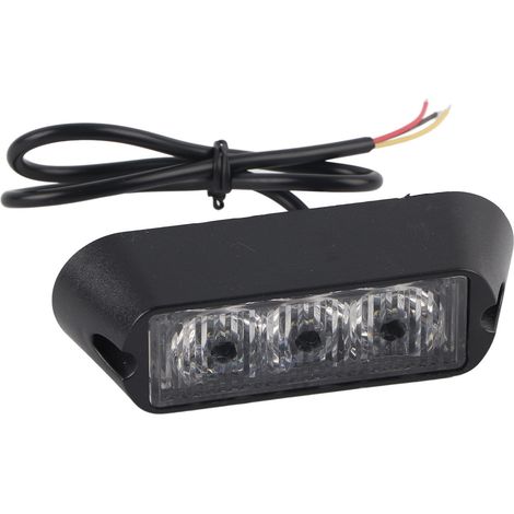3 LED Gyrophare d'Urgence pour Camion Voiture, Feu Clignotant de Danger, Lampe de Calandre Blanche (1/5)