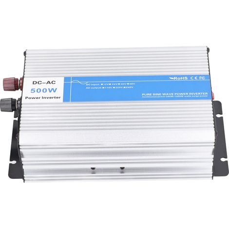 Reiner Sinus-Wechselrichter 500 W Spitzenleistung 1000 W mit 5 V 2,1 A USB-Anschluss, AC 220 V auf DC für Auto, Wohnmobil, LKW, Boot, Solaranlage 48 V (1/5)