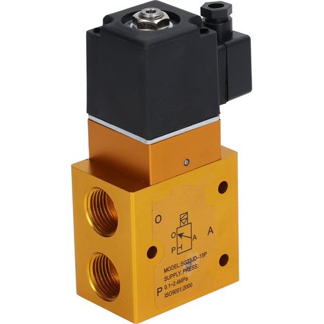 3/2-Wege-Magnetventil G1/2, pneumatischer Bereich 0,1–2,4 MPa, interne Führung, Stromversorgung 220 V AC, elektrisch betriebener Luftverteiler (1/5)