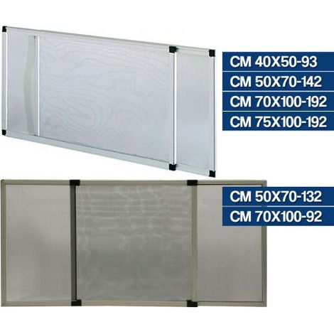 ZANZARIERA TELAIO ESTENSIBILE ALLUMINIO TAPPARELLA PORTE FINESTRA (35300V) ALLUMINIO CM 40X50-93 (35300)