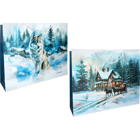 Sacchetto regalo di carta PER un regalo Natale inverno ovunque piccolo
