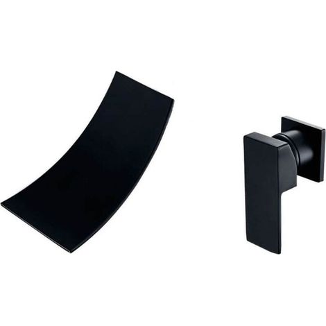 Grifo CASCADA empotrado CALVIN para lavabo/bañera negro mate (1/4)