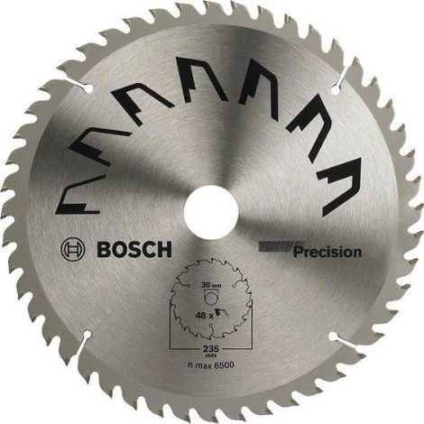 Bosch 1x Lame de Scie Circulaire Precison (pour Bois, O 235 x 2.5/1.5 x 30/25 mm, 48 Dents, ATB, avec 1x Bague de Reduction 25 mm, Accessoire Scie Circulaire) (1/2)