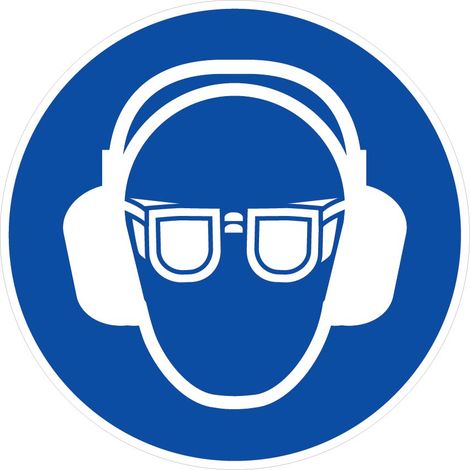 Panneau Port obligatoire lunettes et casque anti-bruit - Rigide Ø300mm - 4062648
