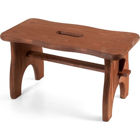 H&H Sgabello H&h 39x19xh21 Lgn/scuro
