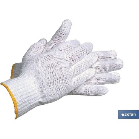 Blisterhandschuh aus Baumwollstrick mit elastischem Bündchen (1/2)