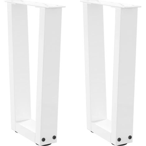 Couchtischbeine V-Form 2 Stück Weiß 38x(42-43,3) cm Stahl