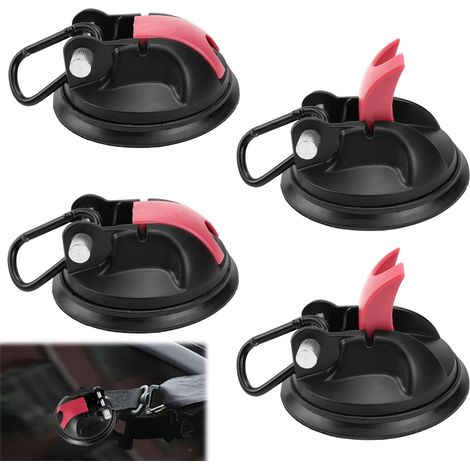 Crochets à ventouses, lot de 4, kit de camping à ventouses, crochets à ventouses extra-résistants, ancrage à ventouses, capacité de charge de 35 kg, pour camping, caravanes, auvents, camping-cars, car