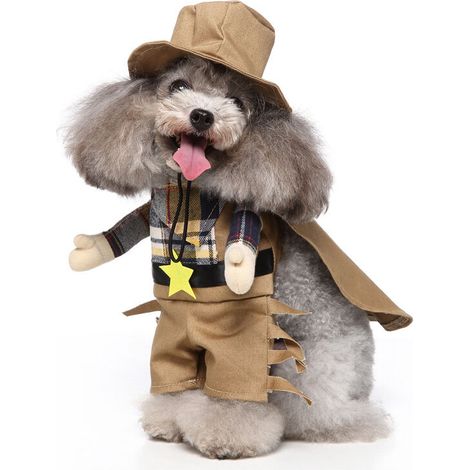 Chien Stand Up Vêtements pour chiens drôles Stand Up Dress Up(Cow-boy S) (1/5)