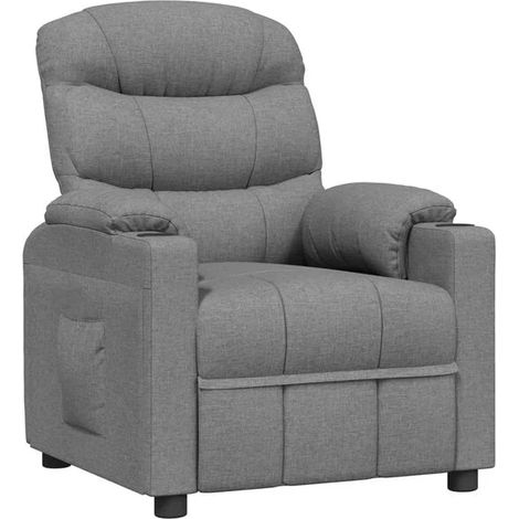 Fauteuil inclinable en tissu gris clair (1/5)