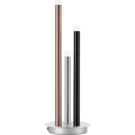 BRILLIANT Lampe Cembalo LED Tischleuchte 3flg alu/schwarz/braun 3x 4W LED integriert, 385lm, 3000K In 3 Stufen über Schnurzwischenschalter dimmbar Energiesparend und langlebig durch LED-Einsatz (1/5)