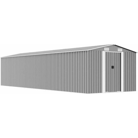 Maison Exclusive - Capanno da Giardino Grigio 257x990x181 cm in Acciaio Zincato (1/5)