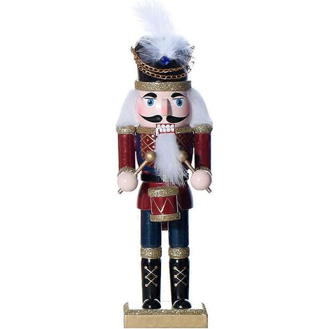 Casse-noisette en bois - Figurine Casse-noisette en bois - Décoration de Noël pour bureau ou jardin-27.5x9.7cm-Red (1/2)
