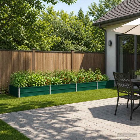 vidaXL Letto rialzato da giardino Verde 320 x 80 x 24 cm