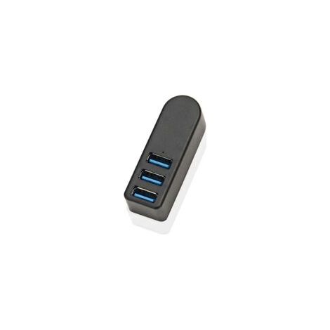 Hub USB 3.0, splitter USB girevole a 270°, mini hub USB 3.0 in alluminio a 3 porte, hub dati (nero)