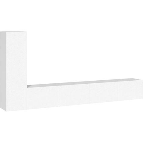 Conjunto de muebles mueble aparador TV televisión salón dormitorio salón 3 piezas blanco madera contrachapada 020024480