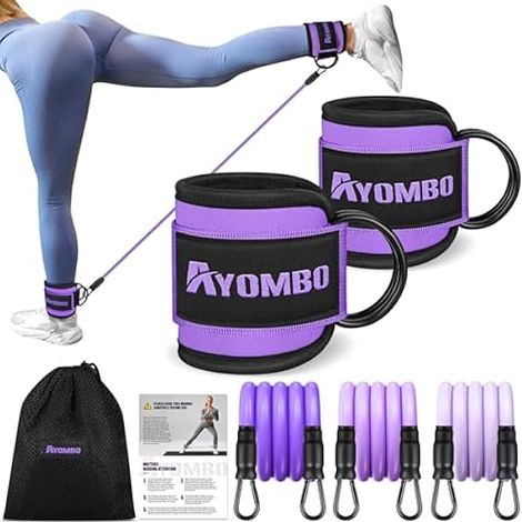 Bandes De Résistance Pour Chevilles - 10 20 30 Lbs - Pour Entraînement Des Cuisses Et Fessiers - À Utiliser À La Maison Ou En Salle De Sport - Lot De 3 Bandes + 2 Attelles + Sac De Transport (1/3)
