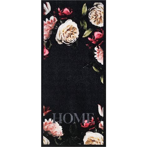 Tapis d'entrée Pink Roses anthracite - 66x120 cm