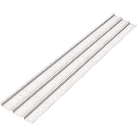 Lot de 3 rails montage DIN en aluminium à fentes, 500 mm long, 35 large et 7,5 haut, finition (1/5)