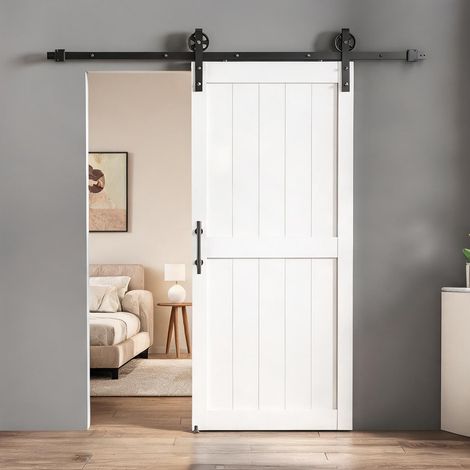 Porte coulissante d'intérieur style industriel 81,3 x 213,4 cm (1/5)
