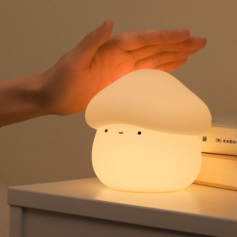 Tête de champignon silicone petite lampe de nuit LED Eye Guard USB rechargeable Bedroom chevet Light giving Kids ambiance light (1/3)
