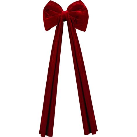 Ribbon Noël - Ruban Velours Rouge 200 cm - Pour Sommet Arbre Noël Décoration Mur Fenêtre Cheminée Intérieur - 1 Pièce (1/5)