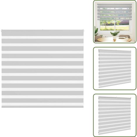 vidaXL Zebrarollo Hellgrau 155x100 cm Stoffbreite 150,9 cm Polyester (1/5)