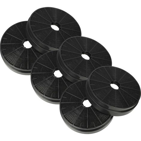 vhbw 6x Filtro a carboni attivi compatibile con Klarstein 10034301, 10034849, 10035466, Aurica, 10035467 cappe aspiranti - 17,5 cm