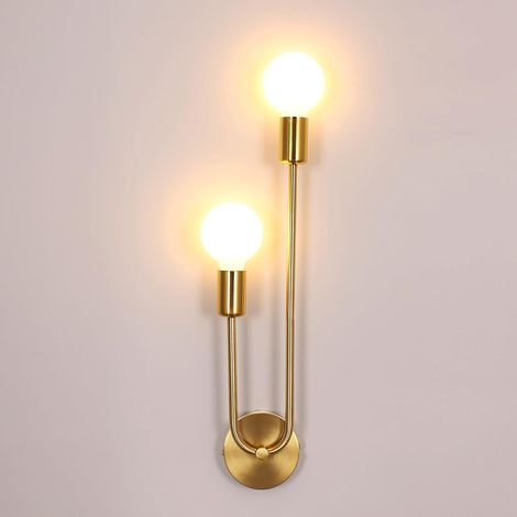 1 Applique Murale Or, Métal Réglable 180°, Douille E27 Max.60W, Pour Salon Chambre Couloir