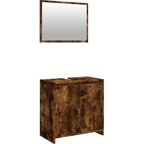 Maison Exclusive - 2-tlg. Badmöbel-Set Räuchereiche Holzwerkstoff