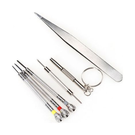 royaluxe-Kit de tournevis de précision pour horlogerie/lunetterie, ouvre-boîtier de montre, kit d'outils de montre pour remplacement de batterie avec tournevis cruciforme, plat et hexagonal (1/4)
